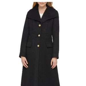 Karl Lagerfeld Paris Navy Wool Pea Coat (XL)